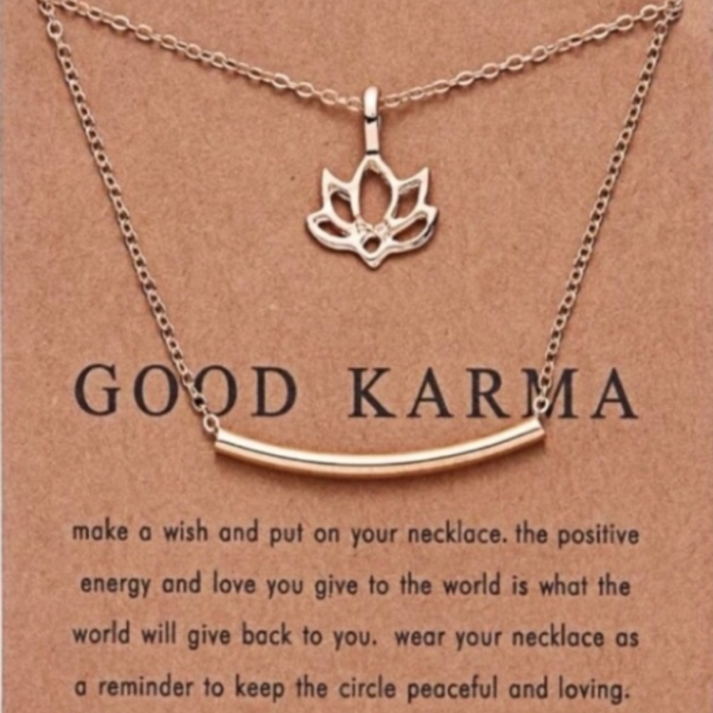 Good Karma Lotus Flower Necklaces NEW